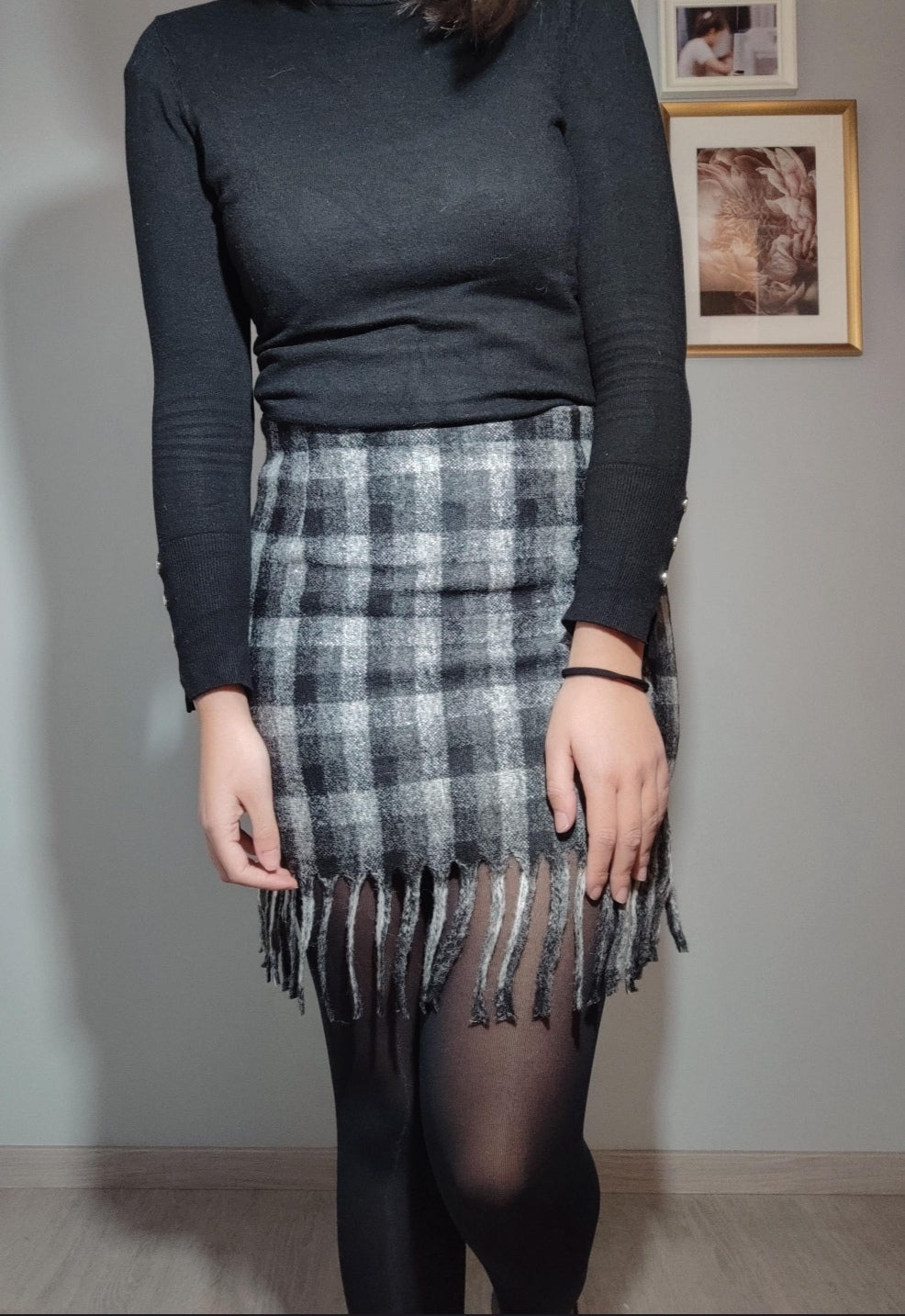 Gonna a tubino con frange